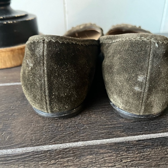 Burberry Olive Suede Ballet Flats Shoes Size 36.5 - Picture 9 of 16